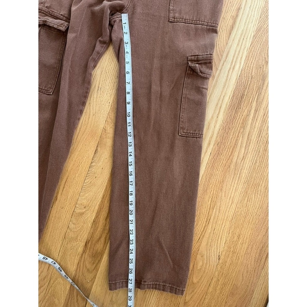 Unbranded Purple-Brown Cargo Pants Womens Medium High Rise Straight Leg Utility - Picture 8 of 8